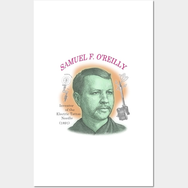 Samuel O'Reilly, Inventor of the Electric Tattoo Needle Wall Art by eedeeo